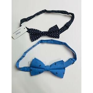 Lot of 2 Skinny Tie‎ Madness Men's Navy Printed Pre-Tied Bow Tie New